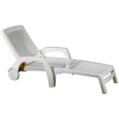 Шезлонг из искусственного ротанга B:rattan Miami белый