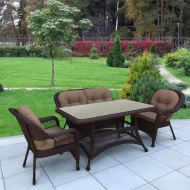 Комплект плетеной мебели T130-LV520BB-Brown_Beige Комплект плетеной мебели T130-LV520BB-Brown_Beige