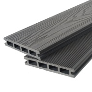 Террасная доска двухсторонняя серый TalverWood 3D 150*25мм  (3/4/6 м) 3D текстура дерева - вельвет, м.пог