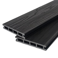 Террасная доска двухсторонняя антрацит TalverWood 3D 150*25мм  (3/4/6 м) 3D текстура дерева - вельвет, м.пог