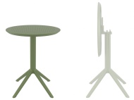Стол пластиковый складной Siesta Contract Sky Folding Table 60, оливковый Стол пластиковый складной Siesta Contract Sky Folding Table 60, оливковый