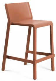 Стул пластиковый полубарный Nardi Trill Stool Mini, кирпичный Стул пластиковый полубарный Nardi Trill Stool Mini, кирпичный