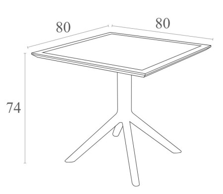Стол пластиковый Siesta Contract Sky Table 80 фото
