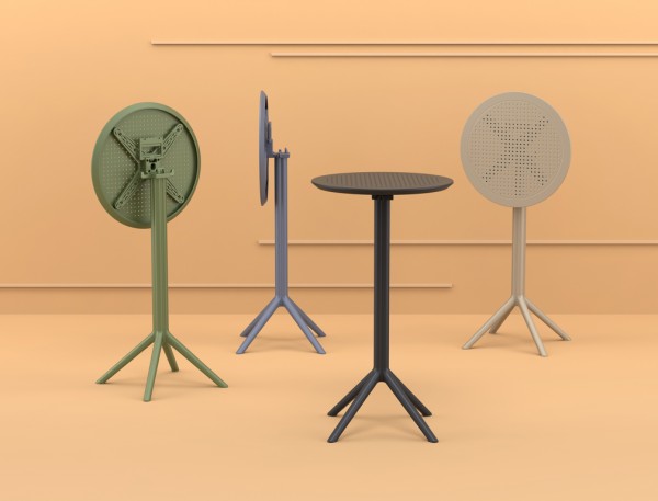 Стол пластиковый барный складной Siesta Contract Sky Folding Bar Table 60, темно-серый фото Стол пластиковый барный складной Siesta Contract Sky Folding Bar Table 60, темно-серый фото
