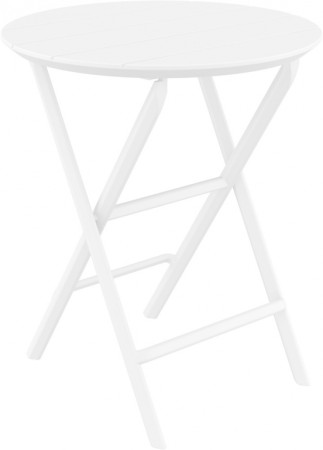 Стол пластиковый складной Siesta Contract Helen Folding Table ⌀60, белый фото