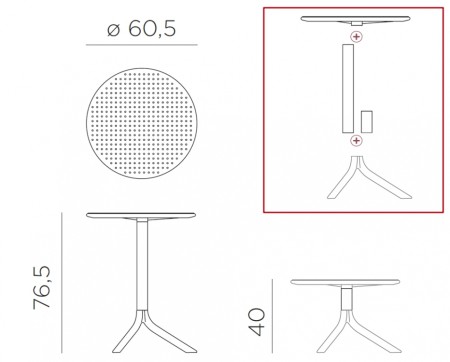 Стол пластиковый обеденный Nardi Step + Step Mini, белый фото