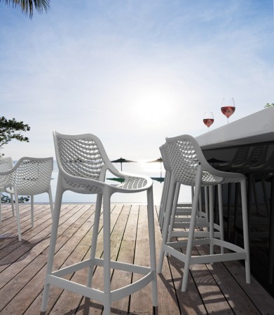 Стул пластиковый полубарный Siesta Contract Air Bar 65, белый фото