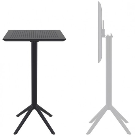 Стол пластиковый барный складной Siesta Contract Sky Folding Bar Table 60, черный фото