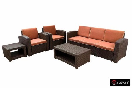 Комплект пластиковой мебели на 5 персон RATTAN Premium 5 венге фото