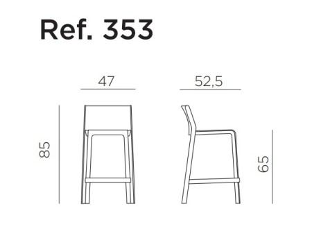 Стул пластиковый полубарный Nardi Trill Stool Mini, табак фото Стул пластиковый полубарный Nardi Trill Stool Mini, табак фото