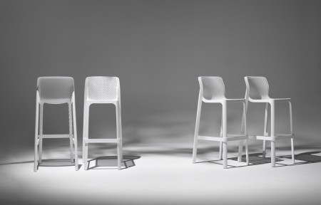Стул пластиковый барный Nardi Net Stool, белый фото Стул пластиковый барный Nardi Net Stool, белый фото
