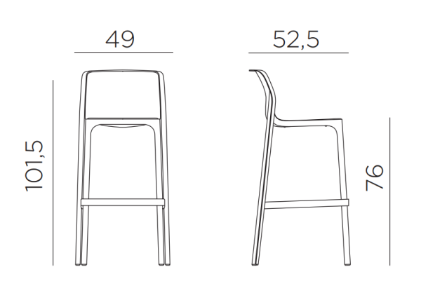 Стул пластиковый барный Nardi Net Stool фото