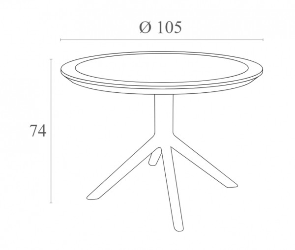 Стол пластиковый Siesta Contract Sky Table Ø105, черный фото