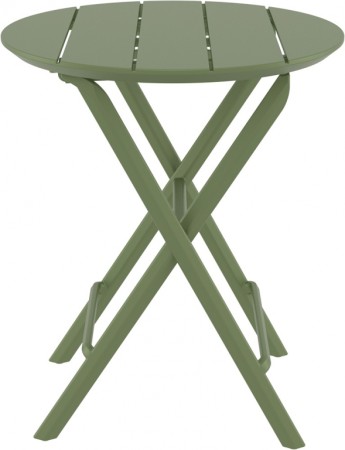 Стол пластиковый складной Siesta Contract Helen Folding Table Ø60, оливковый фото