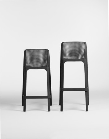 Стул пластиковый полубарный Nardi Net Stool Mini, антрацит фото