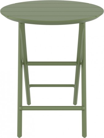 Стол пластиковый складной Siesta Contract Helen Folding Table Ø60, оливковый фото