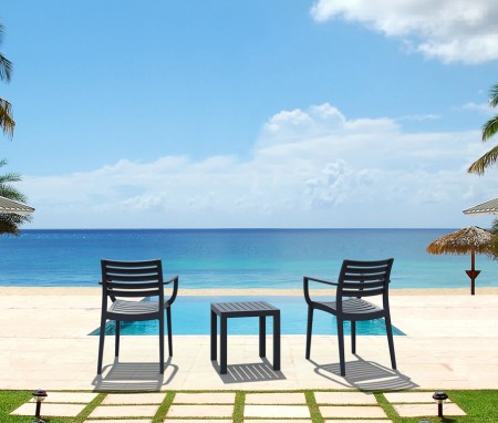 Столик пластиковый для лежака Siesta Contract Ocean Side Table, темно-серый фото