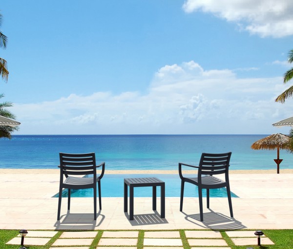 Столик пластиковый для лежака Siesta Contract Ocean Side Table, темно-серый фото