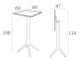 Стол пластиковый барный складной Siesta Contract Sky Folding Bar Table 60, черный фото