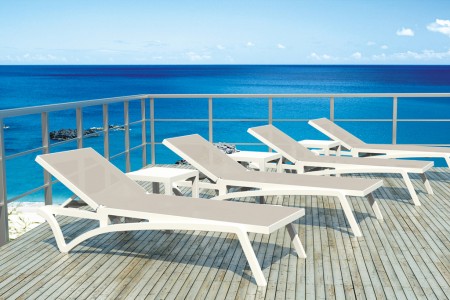 Столик пластиковый для лежака Siesta Contract Ocean Side Table, белый фото