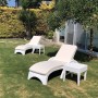 Шезлонг пластиковый с матрасом Siesta Contract GS 1009 (Fiji) белый/слоновая кость фото