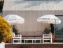 Кресло пластиковое с подушками Siesta Contract Mykonos, белый/светло-коричневый фото