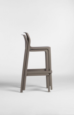 Стул пластиковый барный Nardi Net Stool, тортора фото Стул пластиковый барный Nardi Net Stool, тортора фото