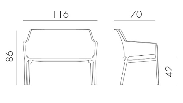 Диван пластиковый Nardi Net Bench ментоловый фото Диван пластиковый Nardi Net Bench ментоловый фото