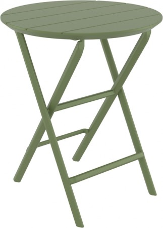 Стол пластиковый складной Siesta Contract Helen Folding Table Ø60, оливковый фото