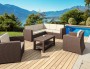 Диван пластиковый плетеный угловой с подушками Siesta Contract Monaco Lounge Corner коричневый фото