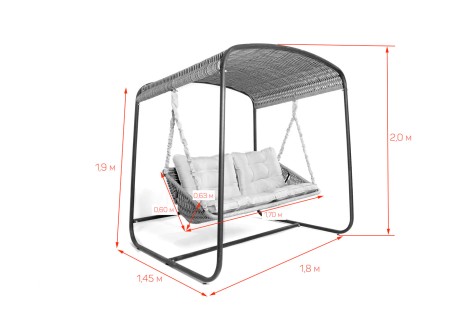 Плетеный подвесной диван Sky Bed Lite 155 х 185 х 195 см фото Плетеный подвесной диван Sky Bed Lite 155 х 185 х 195 см фото