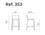 Стул пластиковый полубарный Nardi Trill Stool Mini, кирпичный фото