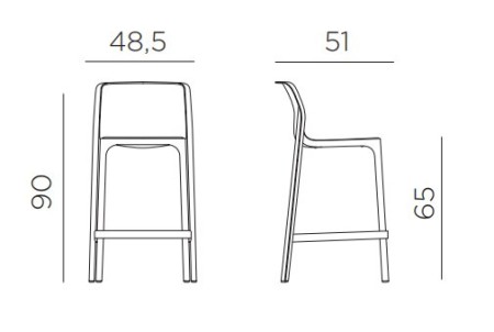 Стул пластиковый полубарный Nardi Net Stool Mini, ментоловый фото