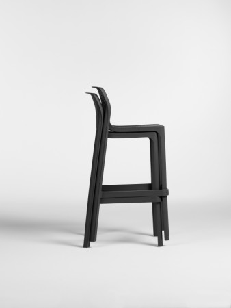 Стул пластиковый полубарный Nardi Net Stool Mini, антрацит фото