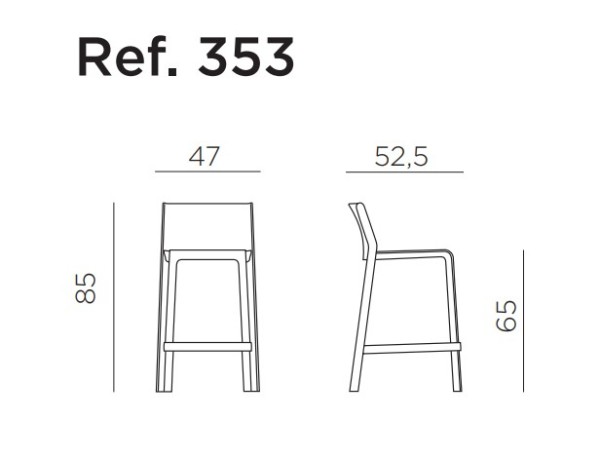 Стул пластиковый полубарный Nardi Trill Stool Mini, агава фото Стул пластиковый полубарный Nardi Trill Stool Mini, агава фото