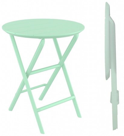 Стол пластиковый складной Siesta Contract Helen Folding Table Ø60, опаловый зеленый фото