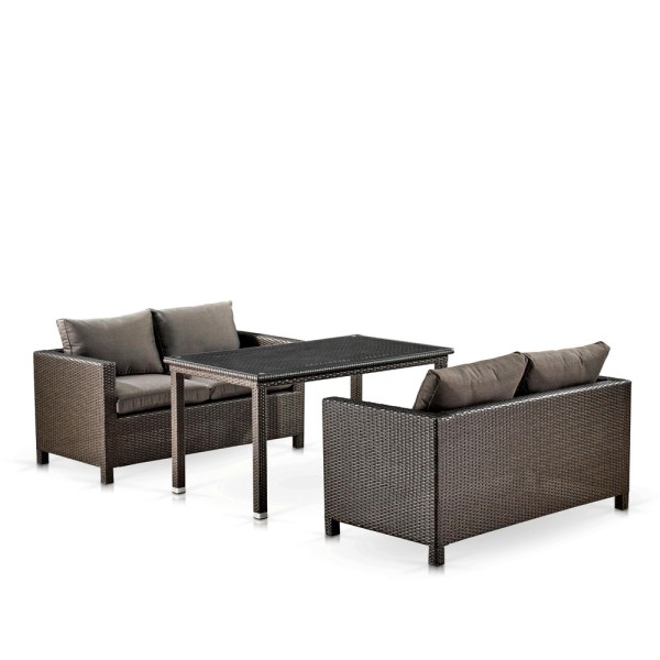 Обеденный комплект плетеной мебели с диванами T256A/S59A-W53 Brown фото