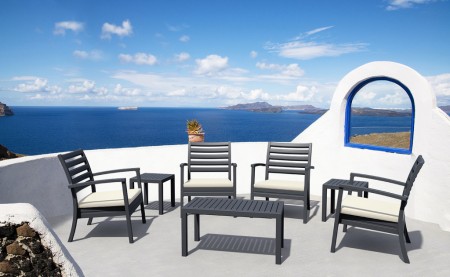Столик пластиковый для лежака Siesta Contract Ocean Side Table, темно-серый фото
