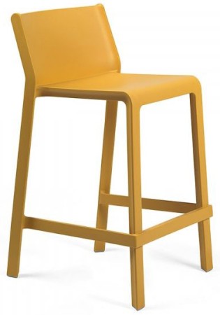 Стул пластиковый полубарный Nardi Trill Stool Mini, горчичный фото