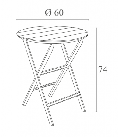 Стол пластиковый складной Siesta Contract Helen Folding Table Ø60, оливковый фото