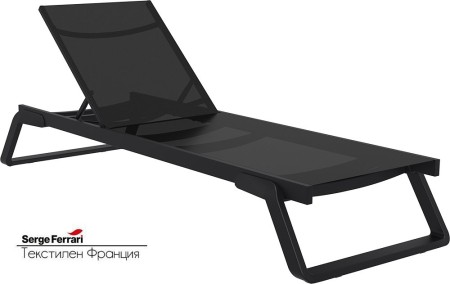 Шезлонг-лежак металлический Siesta Contract Tropic, черный фото Шезлонг-лежак металлический Siesta Contract Tropic, черный фото