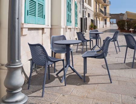 Стол пластиковый складной Siesta Contract Sky Folding Table Ø60, темно-серый фото