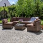 Плетеный модульный диван YR822BB-Brown/Brown фото
